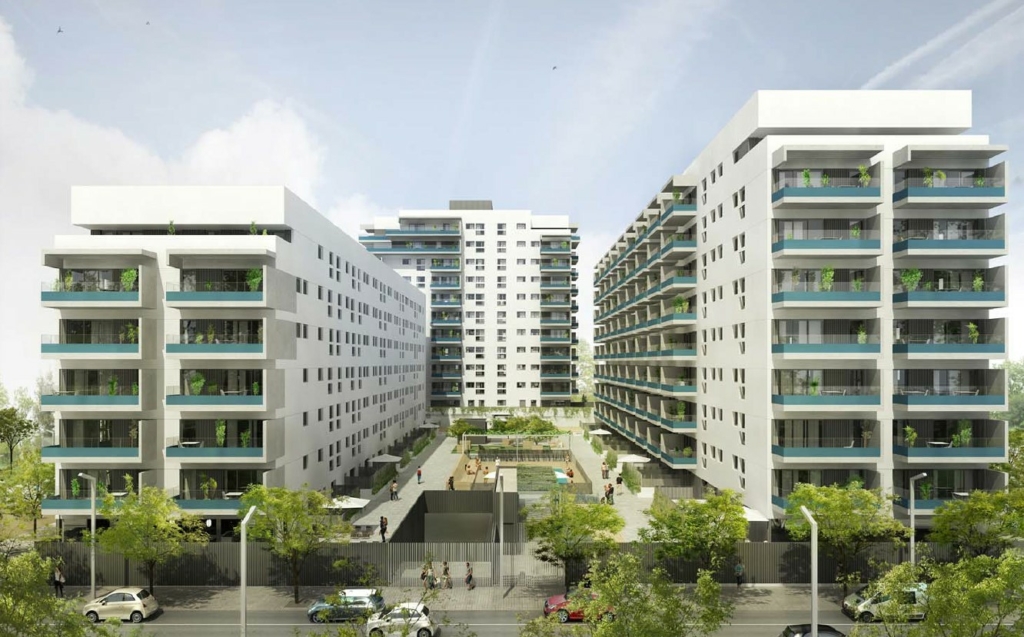 Render de 222 viviendas en Badalona construidas por Avintia Construcción